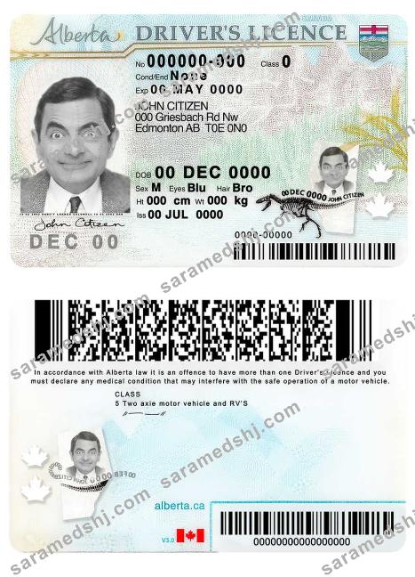 Canada Alberta province driving license